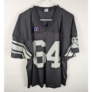 Russell Athletic XL Black Football Jersey 64 Mesh Vintage 90s Made in Mexico